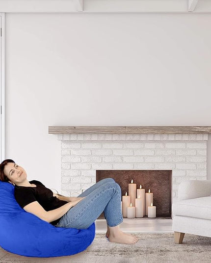 Bean Bag Stuffed Animal Storage Or Cover | No Filler | Extra Large | for Adults Or Kids | Double Stitched | Durable Zipper | Premium Microsuede - LeafyLoom