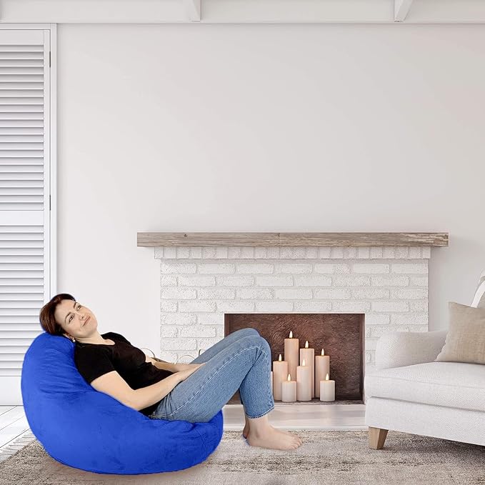 Bean Bag Stuffed Animal Storage Or Cover | No Filler | Extra Large | for Adults Or Kids | Double Stitched | Durable Zipper | Premium Microsuede - LeafyLoom