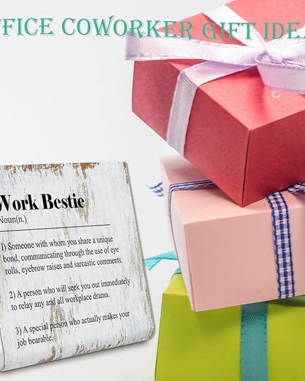Work Bestie Gifts for Women Leaving Going Away Gift for Coworker Funny Coworker Leaving Gifts Sarcastic Farewell Gifts for Coworkers Leaving Colleague Farewell Signs Gift LD8 - LeafyLoom