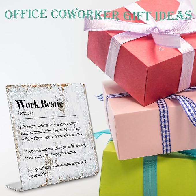 Work Bestie Gifts for Women Leaving Going Away Gift for Coworker Funny Coworker Leaving Gifts Sarcastic Farewell Gifts for Coworkers Leaving Colleague Farewell Signs Gift LD8 - LeafyLoom