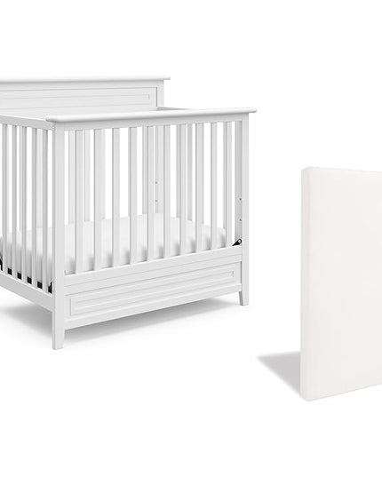 Storkcraft Petal 4-in-1 Convertible Mini Crib (White) – GREENGUARD Gold Certified, Converts to Daybed and Twin-Size Bed, Includes Bonus 2.75-inch Mini Crib Mattress, Mini Crib with Mattress Included - LeafyLoom