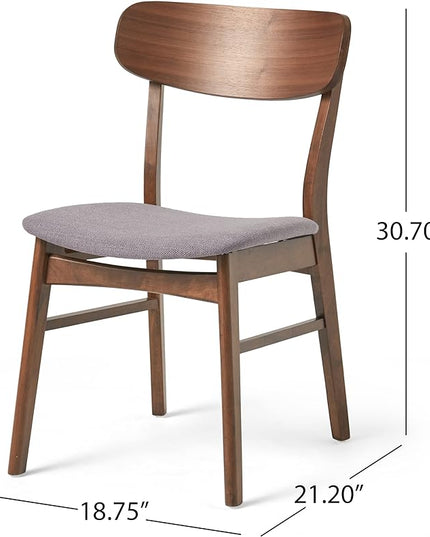 Christopher Knight Home Lucious 60" Rectangular Dining Set, 5-Pcs Set, Natural Walnut / Dark Grey - LeafyLoom