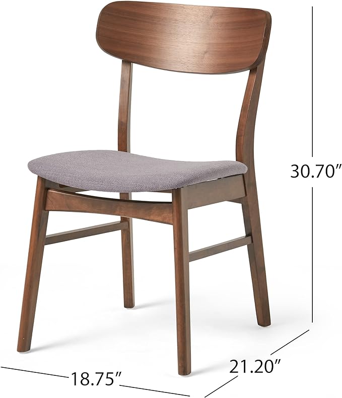 Christopher Knight Home Lucious 60" Rectangular Dining Set, 5-Pcs Set, Natural Walnut / Dark Grey - LeafyLoom