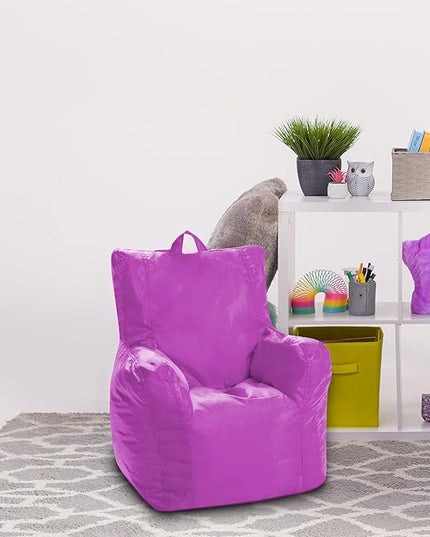Posh Creations Bean Bag Structured Seat for Toddlers and Kids, Comfy Chair for Children, Pasadena, Purple - LeafyLoom