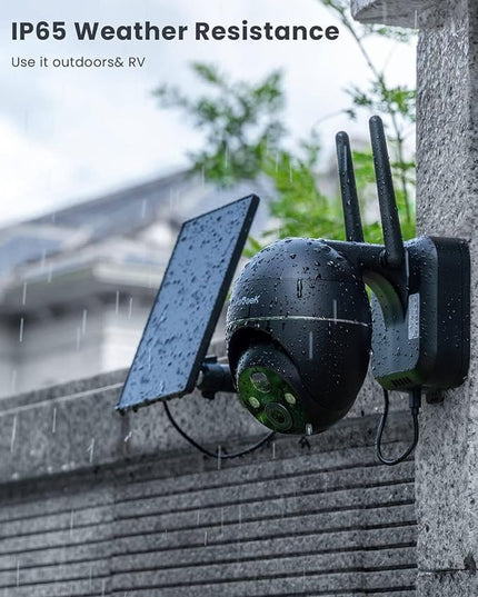 Security Cameras Wireless Outdoor, 2K Solar Security Camera System 360° PTZ with Spotlight & Siren, ieGeek 2.4Ghz Outdoor Security Cameras,Color Night Vision, Work with Alexa, PIR, 2-Way Talk, IP65 ieGeek