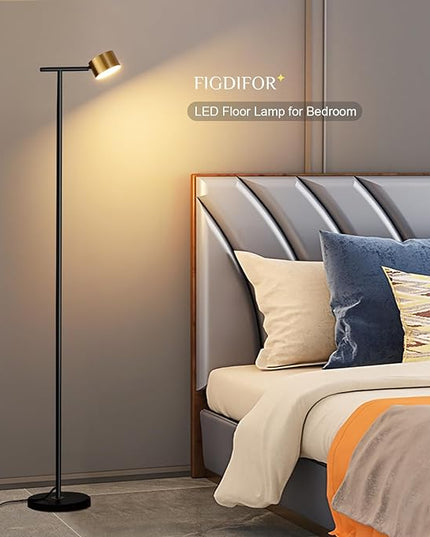 Floor Lamps for Living Room, 3 Color Temperatures Minimalist Floor Lamp with Flexible Lamp Cap,Modern Tall Floor Lamp for Bedroom, Foot Switch, Standing Reading Lamp for Office Working - LeafyLoom