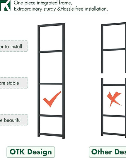 OTK 4 Tier Bookshelf, Tall Bookcase, Office Shelf Storage Organizer, Modern Book Shelf for Living Room, Bedroom, and Home Office, Vintage - LeafyLoom
