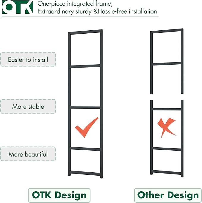 OTK 4 Tier Bookshelf, Tall Bookcase, Office Shelf Storage Organizer, Modern Book Shelf for Living Room, Bedroom, and Home Office, Vintage - LeafyLoom