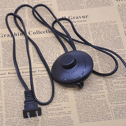 1Pcs Floor Lamp Foot Switch, Black Foot Pedal Switch, Round Floor Lamps Foot Inline Switch, Step ON Off Spring Push Button, for Foot Pedal Control Replacement Floor Lamp Extension Cord Parts - LeafyLoom