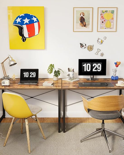 BANTI Computer Desk, 47 inch Home Office Desk, Modern Simple Style PC Table for Home, Office, Study, Writing, Vintage - LeafyLoom