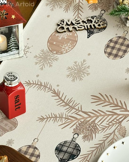 Artoid Mode Brown Pine Trees Snowflake Merry Christmas Table Runner, Winter Xmas Holiday Kitchen Dining Table Decoration for Home Party Decor 13x72 Inch ArtoidMode