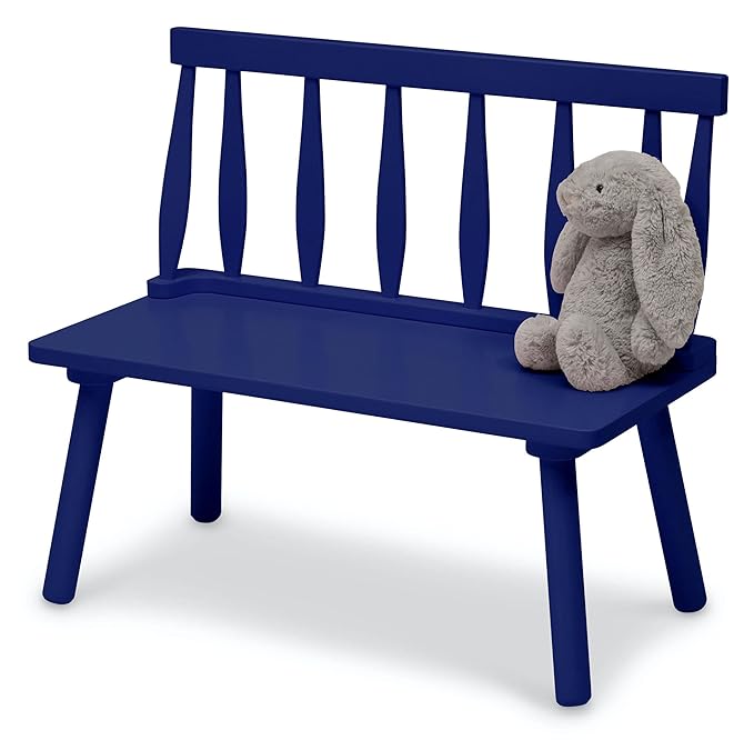 Delta Children Windsor Bench, Navy - LeafyLoom