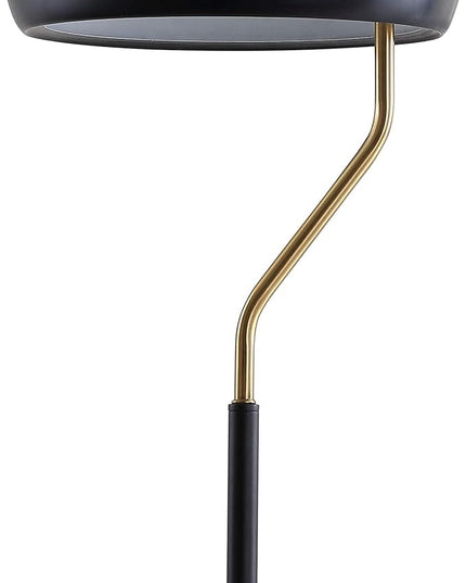 JONATHAN Y JYL6008A Oskar 22.5" Moody Metal LED Desk Lamp Contemporary Glam Minimalist Bedside Desk Nightstand Lamp for Bedroom Living Room Office College Bookcase LED Bulb Included, Black/Brass Gold - LeafyLoom