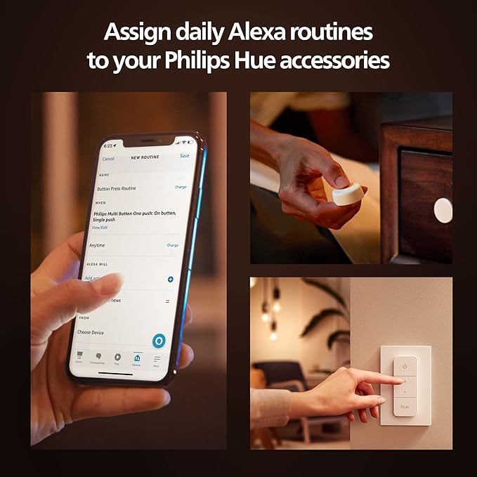 Philips Hue Wall Tap Dial Light Switch 1 Pack and Smart Dimmer Switch 1 Pack - Requires Hue Bridge - Control Hue Lights PhilipsHue