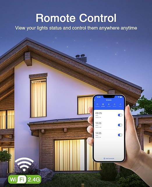 GHome Smart Switch, 3 Way Wi-Fi Light Switch Compatible with Alexa and Google Home, 2.4GHz Schedule Timer, Neutral Wire Required, 3-Way Installation, FCC Listed (4-Pack),White GhomeSmart