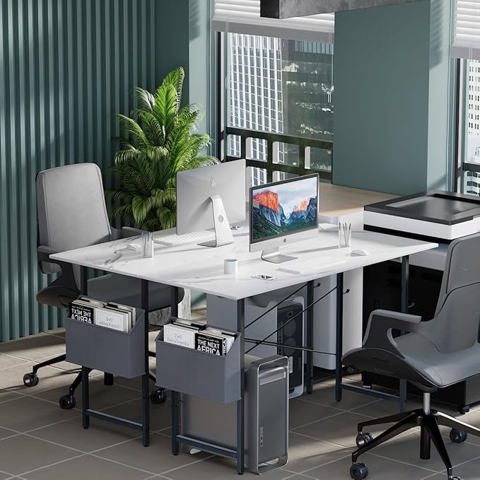 Pamray 32 Inch Computer Desk for Small Spaces with Storage Bag, Home Office Work Desk with Headphone Hook, Small Office Desk Study Writing Table - LeafyLoom