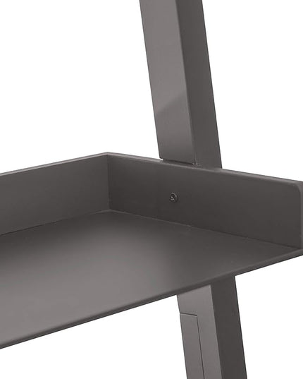 Kiera Grace Providence Hadfield 5 Tier Ladder Shelf, Leaning Bookshelf Storage Rack for Home, Office, 18" x 67", Medium Grey - LeafyLoom