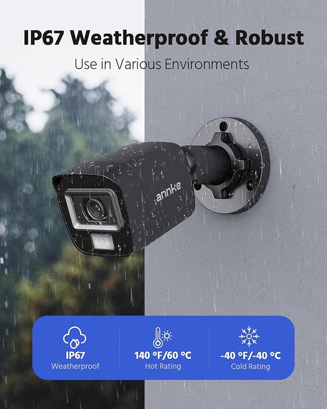 ANNKE 16 Channel Security Camera System, 1080P Lite Video Surveillance DVR and (12) 2.0MP Outdoor IP67 Cameras with Smart Dual Light, AI Human/Vehicle Detection, Color Night Vision, 2 TB Hard Drive ANNKE