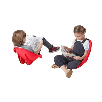 ECR4Kids Leaf Floor Seat, Rocker Chair, Red, 6-Piece - LeafyLoom