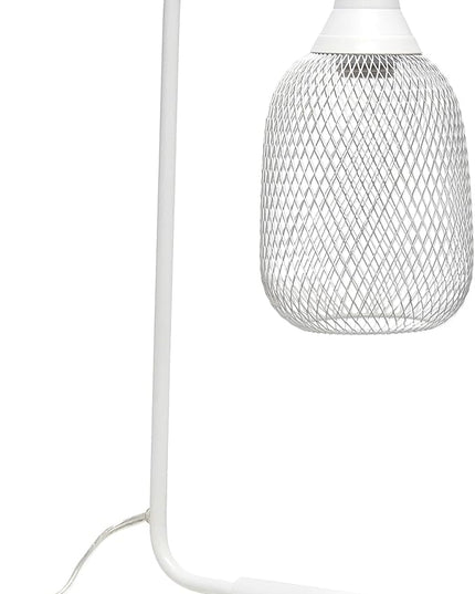 Elegant Designs LD1060-WHT Mesh Wire Table Lamp, Matte White - LeafyLoom