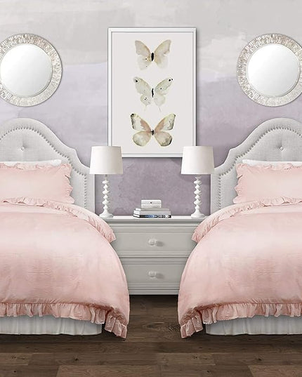 Lush Decor Reyna Ruffle Comforter Set - 3 Piece Cozy Ruffled Bedding Set - Timeless Elegance and Comfort for Dorm Room - Full/ Queen, Blush - LeafyLoom