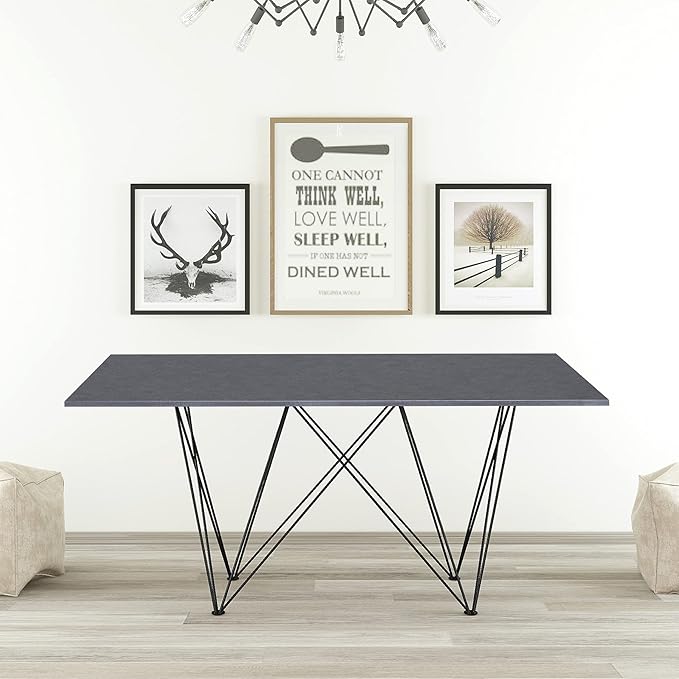 Kaboon Universal Tabletop 40"x18", Solid One-Piece Melamine Table Top, Double Desk L-Desk Floating Desk DIY, Home and Office Countertop, Greylish Blue - LeafyLoom