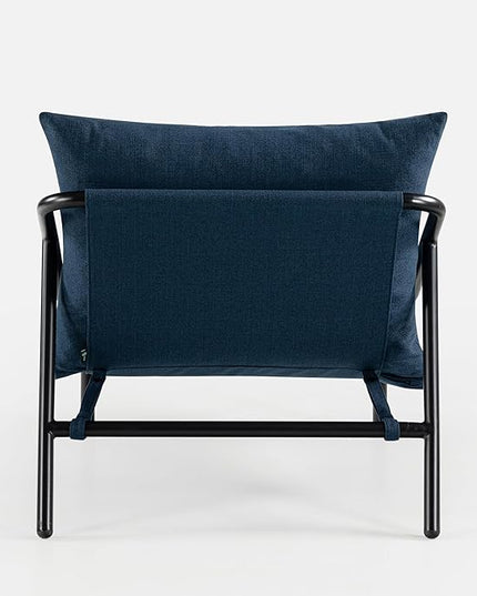 ZINUS Ada Sling Accent Chair, Metal Framed Armchair with Shredded Foam Cushioning, Navy - LeafyLoom