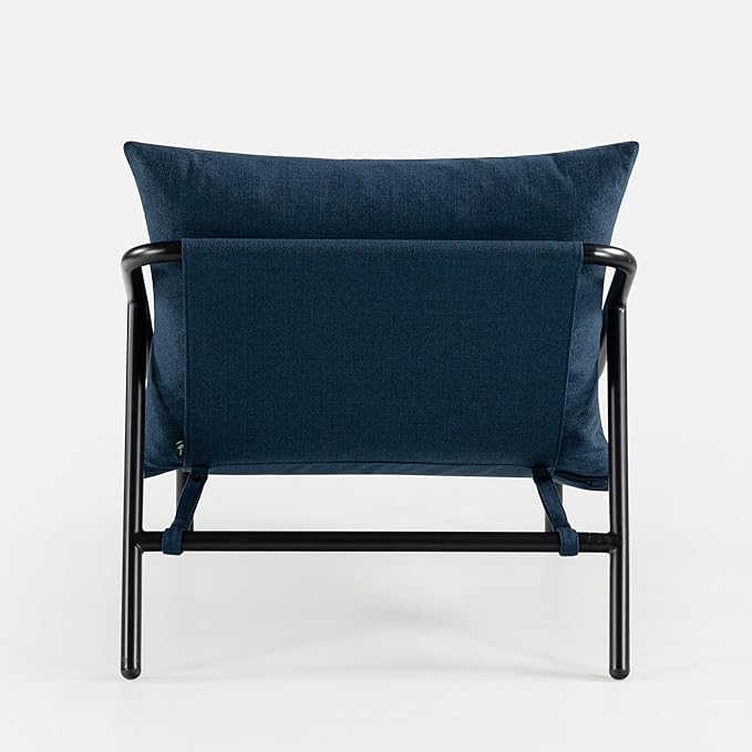 ZINUS Ada Sling Accent Chair, Metal Framed Armchair with Shredded Foam Cushioning, Navy - LeafyLoom