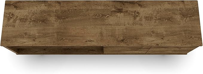 Manhattan Comfort Liberty Mid Century Modern TV Stand for Televisions up to 60 Inches, Bedroom and Living Room Entertainment Center with Storage, Shelves, and Cabinet, 201AMC: 62.99 Inch, Rustic Brown - LeafyLoom