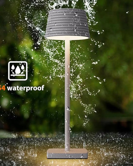 Rechargeable Cordless Table Lamp, Battery 5000mAh Metal Aluminum Housing USB LED Portable Powered Desk Lamp, 3 Levels Brightness Night Light for Restaurants Bars Outdoor (ferrous gray-2pack) - LeafyLoom