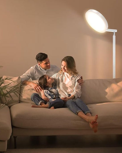 JOOFO Sky LED Floor Lamp,Folding Modern Torchiere Floor Lamp,Bright Dimmable Led Floor Lamp with Remote &Touch Control,5 Color Temperatures,Tall Standing Lamp for Living Room,Office, Bedroom(White) - LeafyLoom