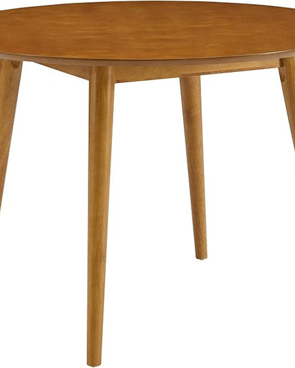 Crosley Furniture Landon Mid-Century Modern Round Wood Dining Table, Acorn - LeafyLoom