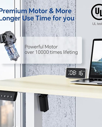 Motorized Standing Desks, Electric Stand Up Desk with Ultra Stable Construction and Cable Management,adjustable Height Desk with Memory Preset Design for Home Office Use 48x24 in Maple - LeafyLoom