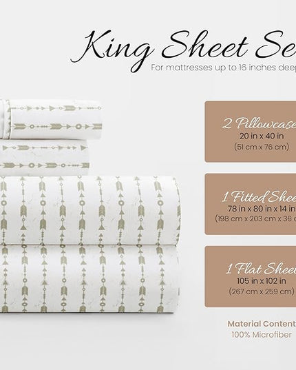 Linen Market 4 Piece King Bedding Sheet Set (Navy Blue Flowers) - Sleep Better Than Ever with These Ultra-Soft & Cooling Bed Sheets for Your King Size Bed - Deep Pocket Fits 16" Mattress - LeafyLoom