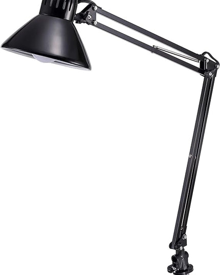 Bostitch Office VLF100 LED Swing Arm Desk Lamp with Clamp Mount, 36" Reach, includes LED Bulb,Black - LeafyLoom