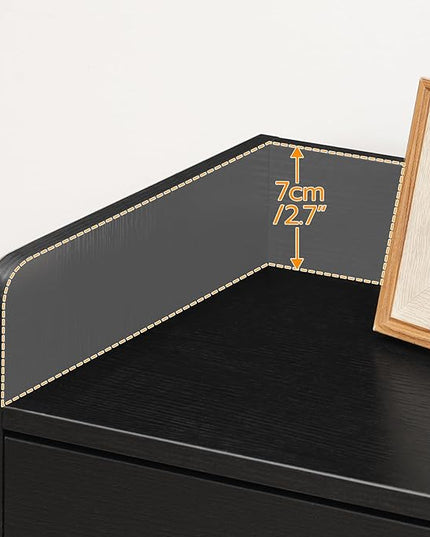 HOOBRO Nightstand with Charging Station, End Table with Drawer and Opening Shelf, Side Table with USB Ports and Outlets, Bedside Table for Bedroom, Small Night Stand Simple Style, Black BK18UBZ01 - LeafyLoom
