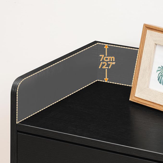 HOOBRO Nightstand with Charging Station, End Table with Drawer and Opening Shelf, Side Table with USB Ports and Outlets, Bedside Table for Bedroom, Small Night Stand Simple Style, Black BK18UBZ01 - LeafyLoom