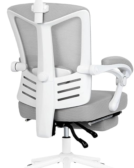 Vonesse Ergonomic Office Chair High Back Computer Mesh Office Chair with Footrest Big and Tall Office Chair Adjustable Home Office Chair Swivel Rolling Reclining Desk Chair Grey - LeafyLoom