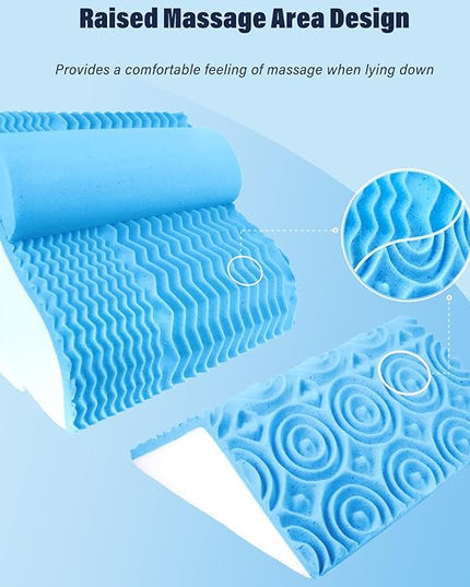 SAHEYER 4pcs Orthopedic Bed Wedge Pillow Set, Post Surgery Memory Foam for Back, Neck and Leg Pain Relief, Gel Memory Foam Pillow for Heartburn, Anti Snoring, Acid Reflux & GERD Sleeping - LeafyLoom