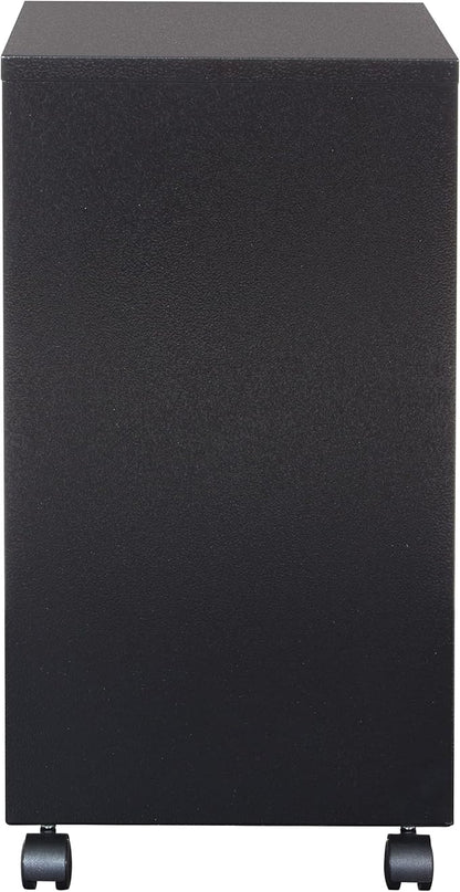 OSP Home Furnishings 2 Drawer Mobile Locking Metal File Cabinet, Black - LeafyLoom
