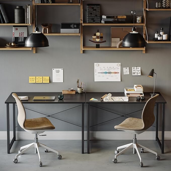 BANTI Computer Desk, 40 inch Home Office Desk, Modern Simple Style PC Table for Home, Office, Study, Writing, Black - LeafyLoom