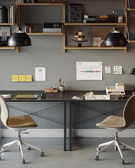 BANTI Computer Desk,47 inch Home Office Desk, Modern Simple Style PC Table for Home, Office, Study, Writing, Black - LeafyLoom