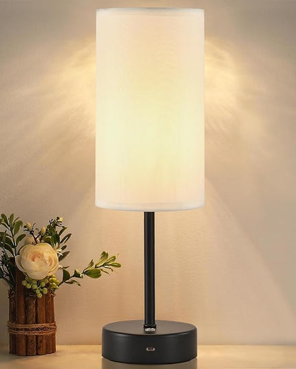 Cordless Table Lamp, Built-in 5000mAh Fast Rechargeable Table Lamp Cordless,Stepless Dimmable Battery Powered Lamp, Wireless Lamp with Memory Function, Lasting 140+H,Black - LeafyLoom
