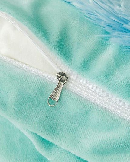 Tie dye Plush Fluffy Comforter Cover Set Queen - Ultra Soft Faux Fur tie dye Bedding Sets 3 Pieces (1 Shaggy Duvet Cover + 2 Pillow case) Fluffy Bed Set (Tie Dye Mint, Queen) - LeafyLoom