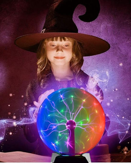Magic Plasma Disco Ball Lamps Touch Sound Sensitive Desk Lamp Light Nebula Sphere Lightning Globe Home Room Decor electrostatic Flashing Balls Stem Nightlight 8 Inch - LeafyLoom