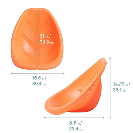 ECR4Kids Leaf Floor Seat, Rocker Chair, Orange, 6-Piece - LeafyLoom