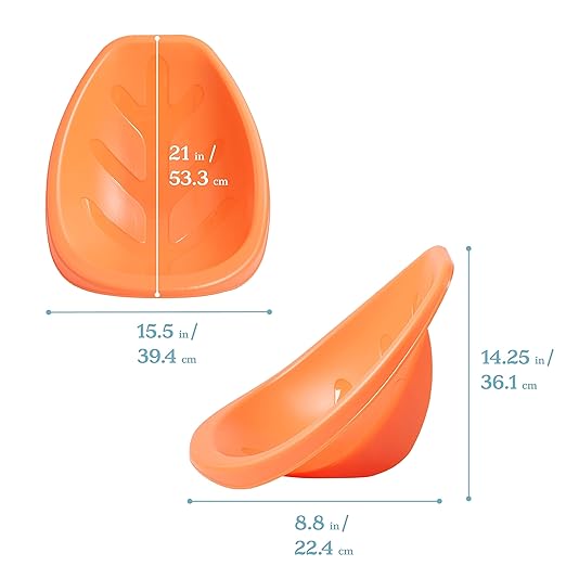 ECR4Kids Leaf Floor Seat, Rocker Chair, Orange, 6-Piece - LeafyLoom