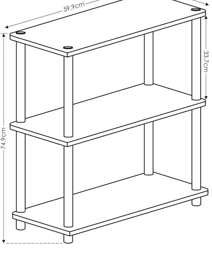 Furinno 5-Tier Multipurpose Shelf and 3-Tier Compact Shelf Bundle, Sonoma Oak/White - LeafyLoom