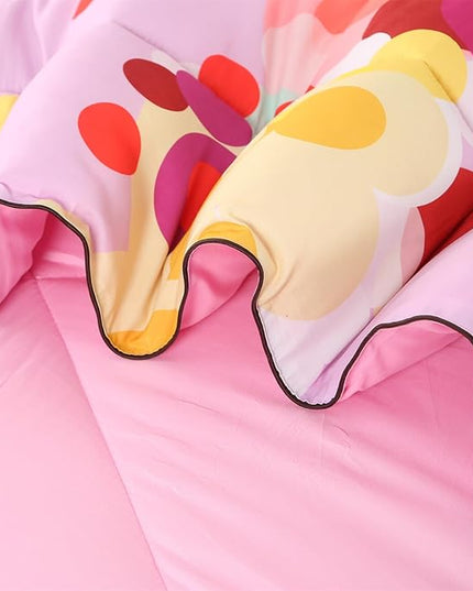 ENCOFT Pink Comforter Set Queen for Girls and Boys, Premium 3 Piece Colorful Bubbles Bedding Set Color, Comfortable and Breathable for Teens and Adults, 1 Comforter and 2 Pillowcases - LeafyLoom