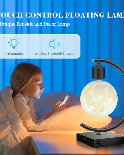 Levitating Moon Lamp with Cool Bluetooth Speaker and 3D-printed Floating Moon Ideal Gift for Friends Families on Holiday - LeafyLoom